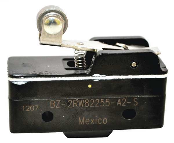 Industrial Snap Action Switch, Lever, Roller, Short Actuator, SPDT, 15A @ 240V AC Contact Rating
