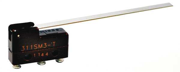 Miniature Snap Action Switch, Lever Actuator, SPDT, 5A @ 240V AC Contact Rating