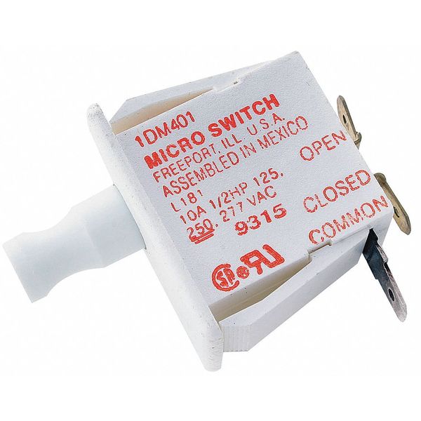 Industrial Panel Mount Snap Action Switch, Finger Grip, Plunger Actuator, SPDT