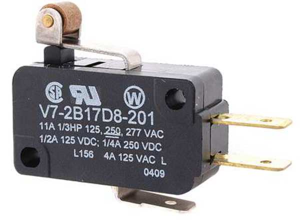 Miniature Snap Action Switch, Lever, Roller, Short Actuator, SPDT, 3A @ 240V AC Contact Rating