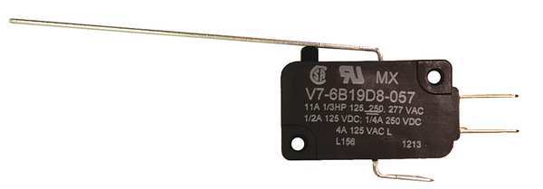 Miniature Snap Action Switch, Lever, Long Actuator, SPDT, 3A @ 240V AC Contact Rating