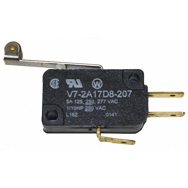 Miniature Snap Action Switch, Lever, Roller Actuator, SPDT, 5A @ 240V AC Contact Rating