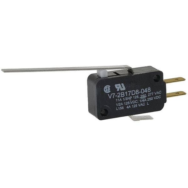 Miniature Snap Action Switch, Lever, Long Actuator, SPDT, 3A @ 240V AC Contact Rating
