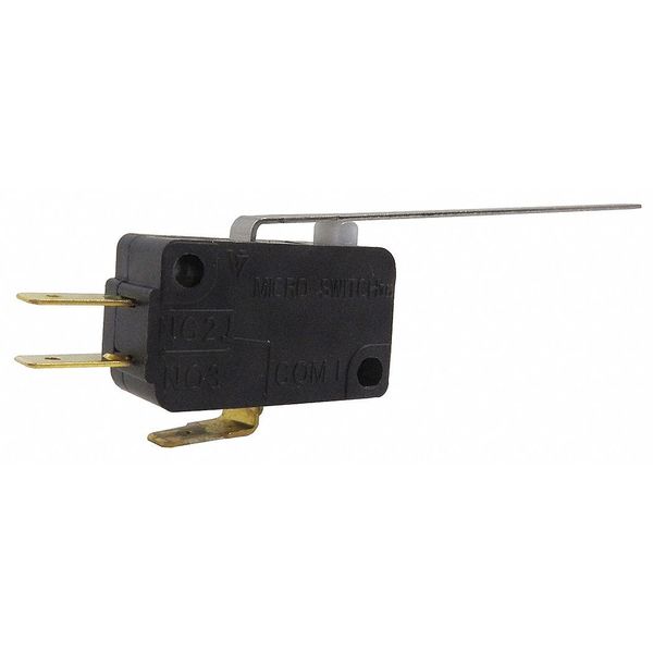Miniature Snap Action Switch, Lever, Long Actuator, SPDT, 5A @ 240V AC Contact Rating