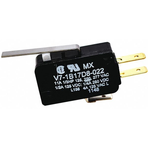 Miniature Snap Action Switch, Lever, Short Actuator, SPDT, 3A @ 240V AC Contact Rating