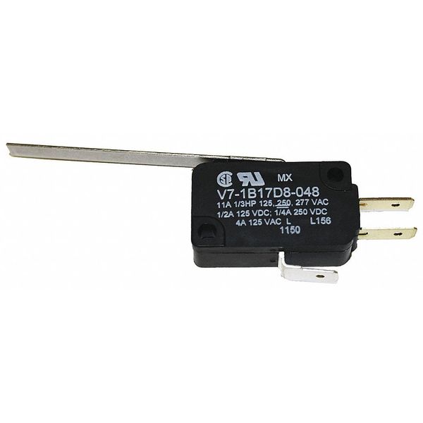 Miniature Snap Action Switch, Lever, Long Actuator, SPDT, 3A @ 240V AC Contact Rating