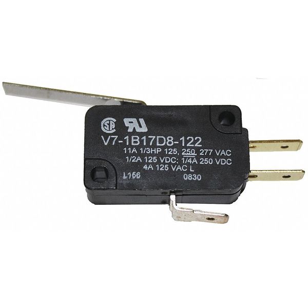 Miniature Snap Action Switch, Lever, Short Actuator, SPDT, 3A @ 240V AC Contact Rating