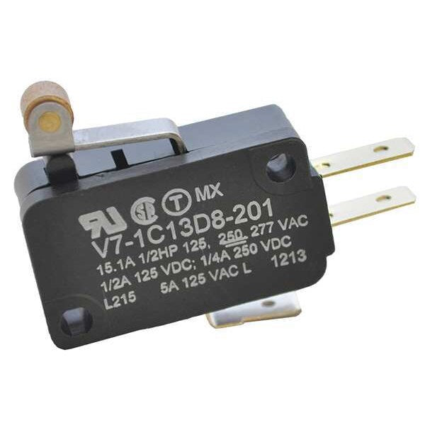 Miniature Snap Action Switch, Lever, Roller, Short Actuator, SPDT, 15A @ 240V AC Contact Rating