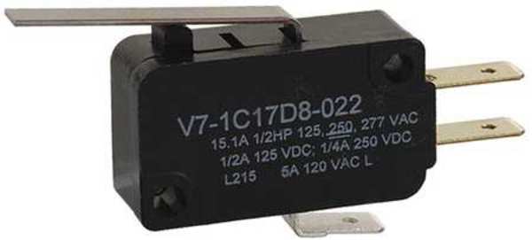 Miniature Snap Action Switch, Lever, Long Actuator, SPDT, 15A @ 240V AC Contact Rating