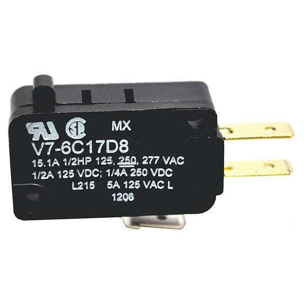 Miniature Snap Action Switch, Pin, Plunger Actuator, SPDT, 15A @ 240V AC Contact Rating