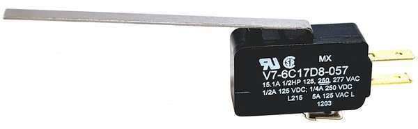 Miniature Snap Action Switch, Lever, Long Actuator, SPDT, 15A @ 240V AC Contact Rating
