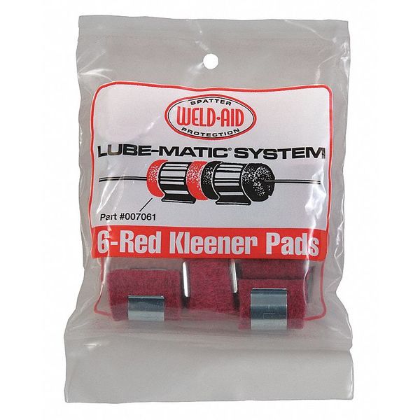 LUBE-MATICÂ®Â 007061 Kleener Pads PK6 Red kleener pads for all wires