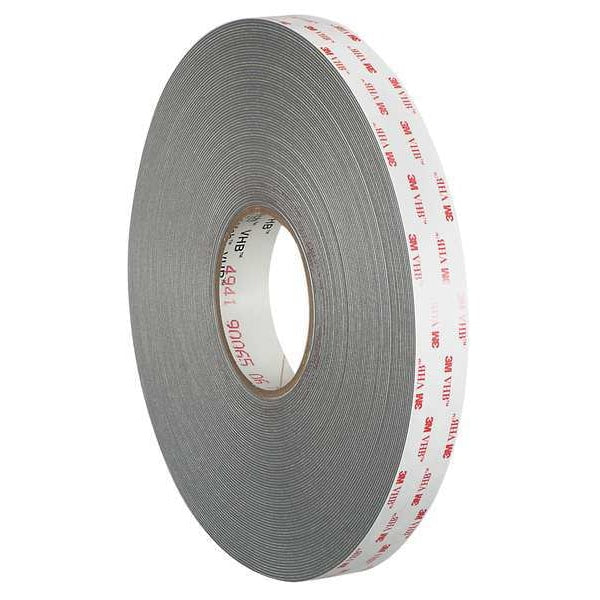 Double Sided VHB Tape, 1/2 in., Gray, 36 yd