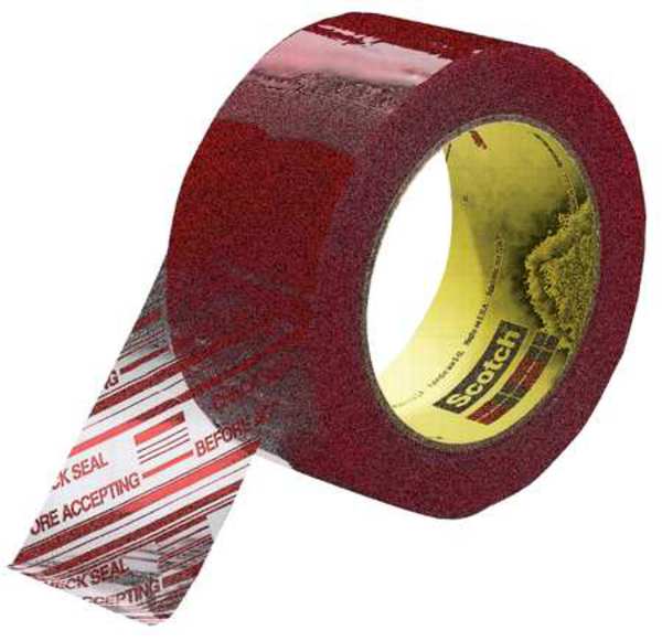 Carton Tape, Red on Clear, 72mm x 100m