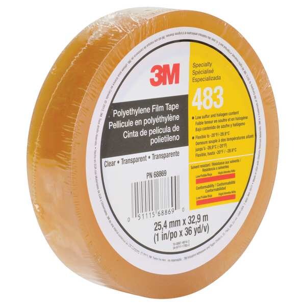 Film Tape, Polyethylene, Clear, 1In x 36 Yd