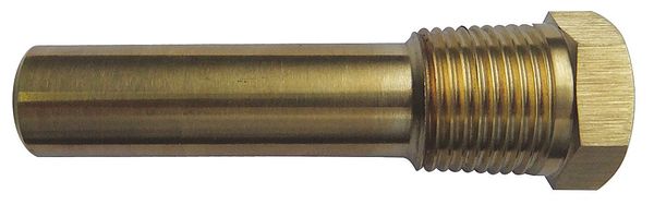 Industrial Thermowell, Brass, 5/8-18 UNF