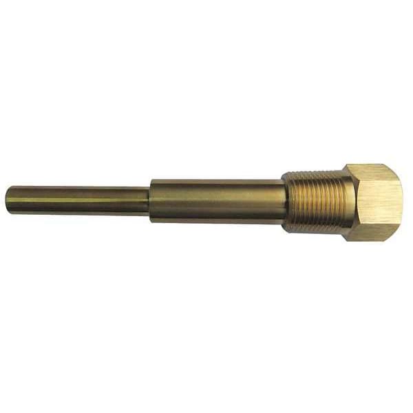 Bimetal Thermowell, Brass, 1/2 NPSM