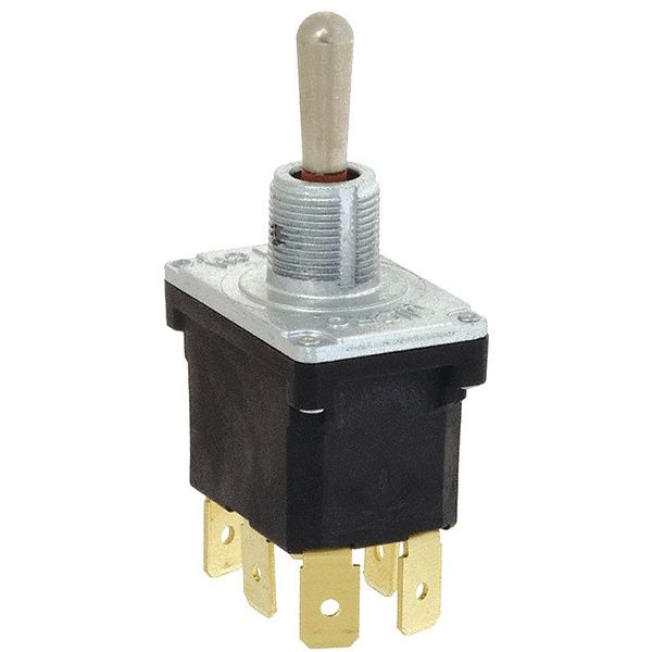 Toggle Switch, DPDT, 6 Connections, Momentary On/Maintained Off/Maintained On, 1/2 hp, 10A @ 277V AC