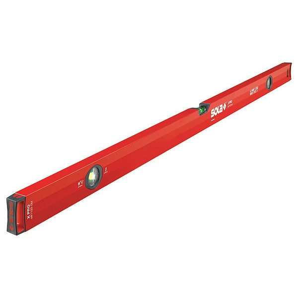 Box Level, Aluminum, 48 In, Red