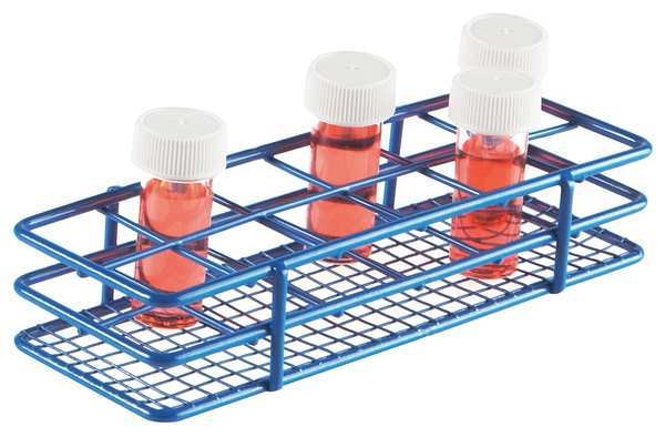 Test Tube Rack, Epoxy-Coated Steel, Blue