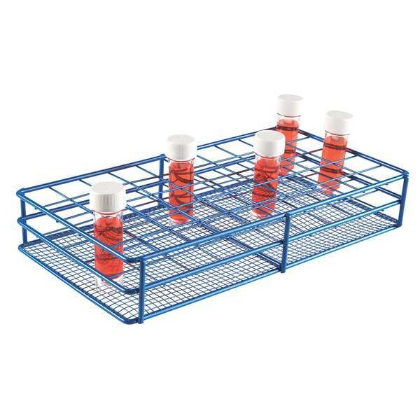 Test Tube Rack, Epoxy-Coated Steel, Blue