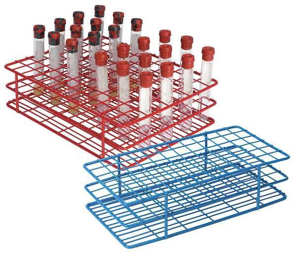 Test Tube Rack, Epoxy-Coated Steel, Blue