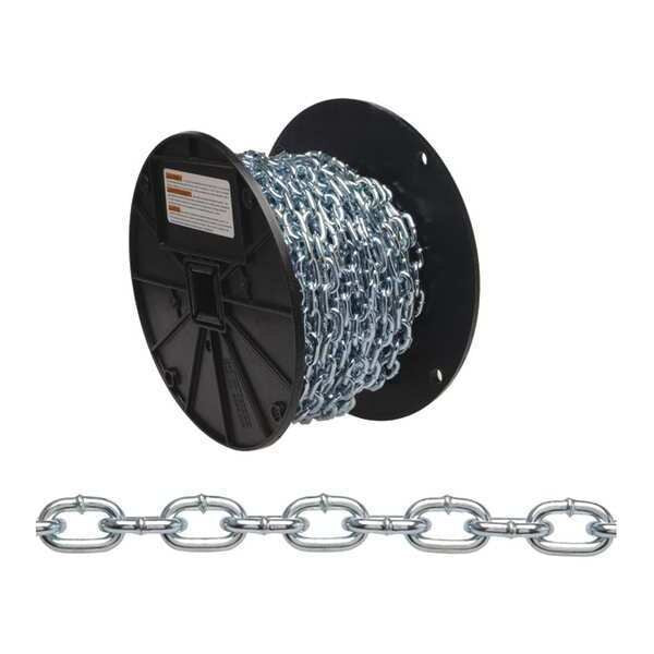 #4 Straight Link Machine Chain, Zinc Plated, 100' per Reel
