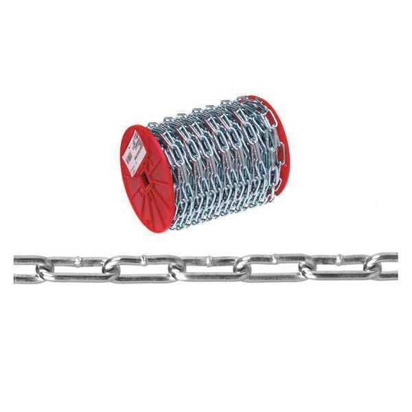 #2 Straight Link Coil Chain, Zinc Plated, 125' per Reel