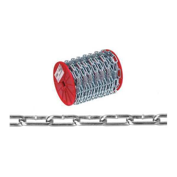 #4 Straight Link Coil Chain, Zinc Plated, 100' per Reel