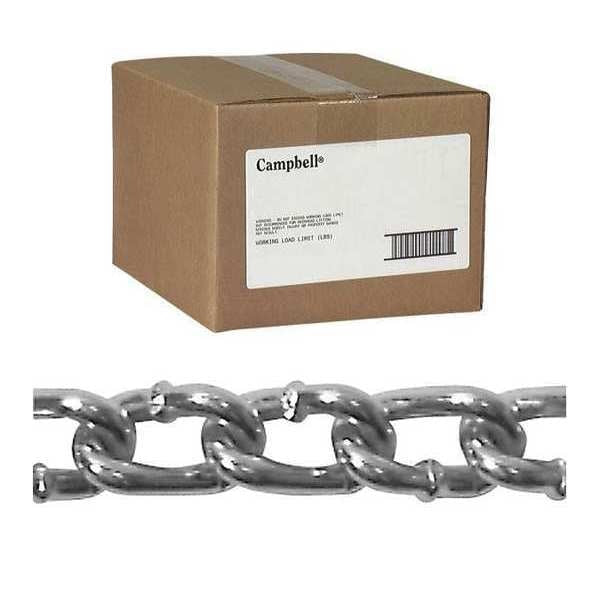 4/0 Twist Link Machine Chain, Zinc Plated, 100' per Carton