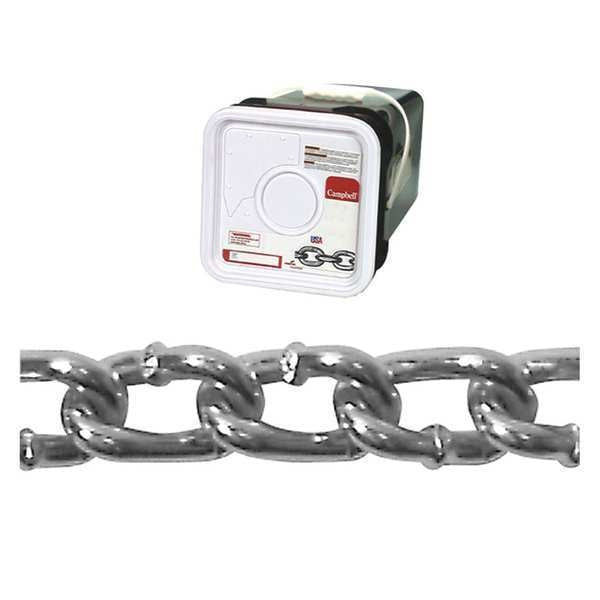 2/0 Twist Link Machine Chain, Zinc Plated, 175' per Square Pail