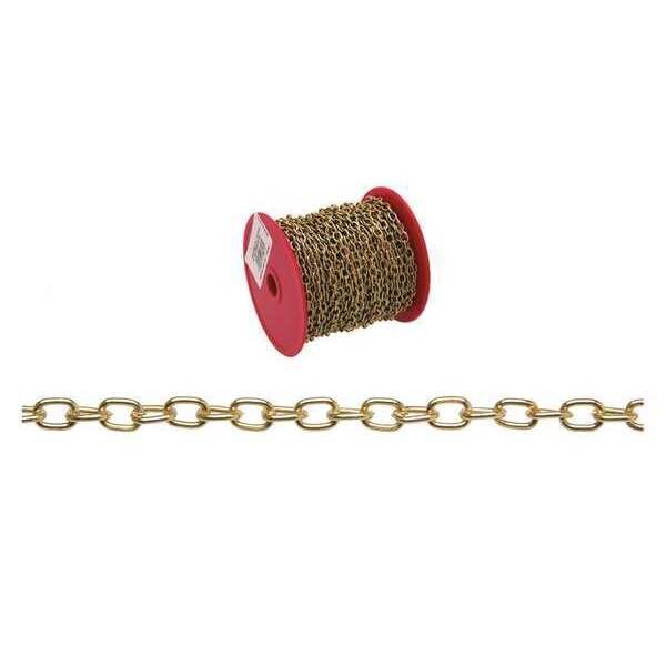 #19 Hobby/Craft Oval Link Chain, Brass Plated, 82' per Reel