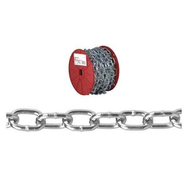 2/0 Passing Link Chain, Zinc Plated, 50' per Reel