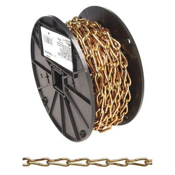 #3 Twist Link Coil Chain, Brass Glo, 50' per Reel