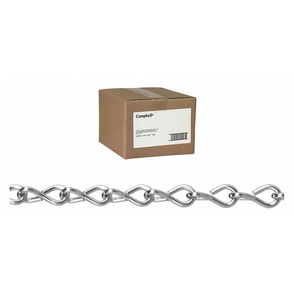 #8 Single Steel Jack Chain, Zinc Plated, 100' per Carton