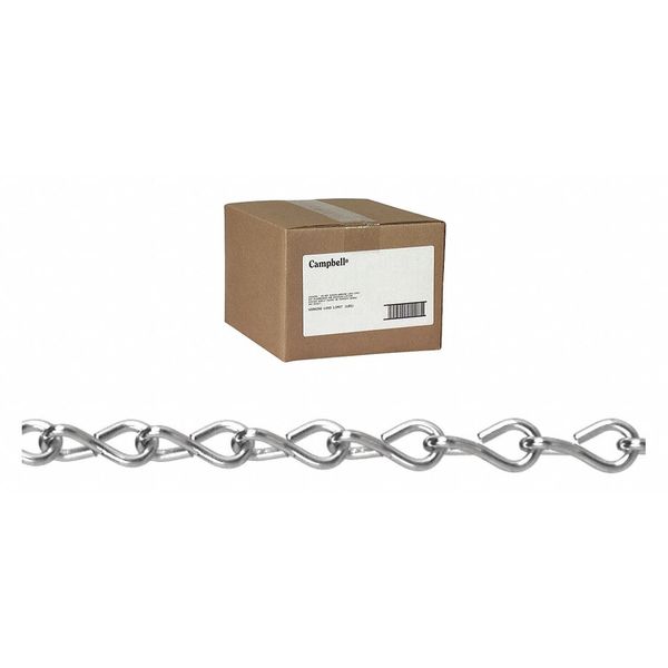 #14 Single Steel Jack Chain, Zinc Plated, 100' per Carton