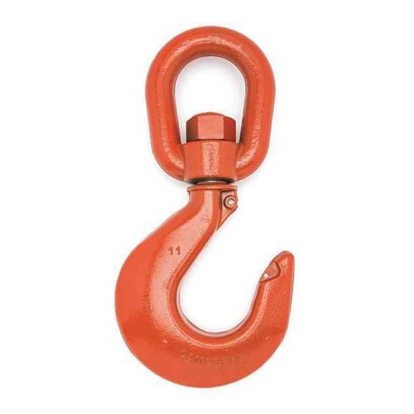 #2 Crbn Latched Swvl Hoist Hk, 3/4 Ton PL, Forged Carbon Stl, Blue