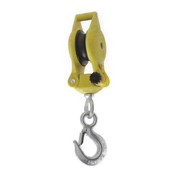 3In Hand Line Block Latched Swivel Hook, 1000 lb Max Load, Zinc Plated