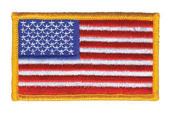 Embroidered Patch, U.S. Flag, Dark Gold