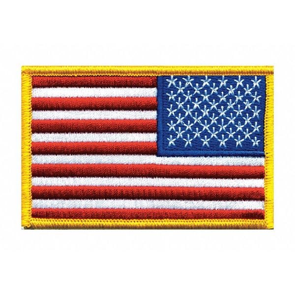 Embroidered Patch, U.S. Flag, Medium Gold