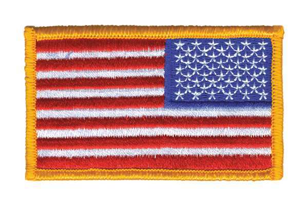 Embroidered Patch, U.S. Flag, Dark Gold