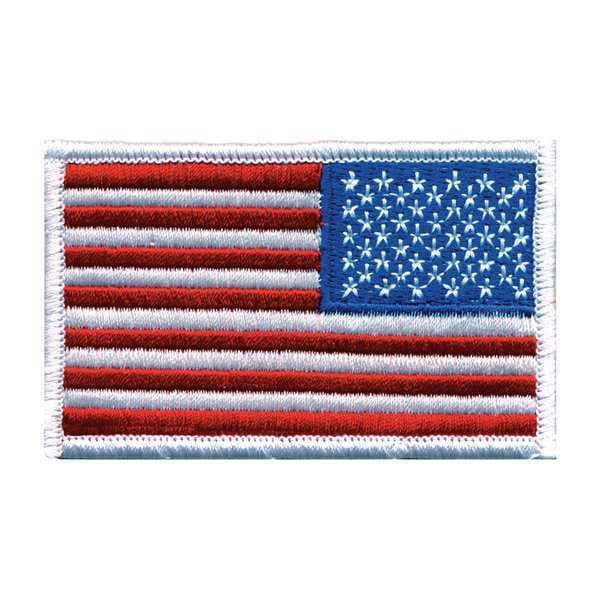 Embroidered Patch, U.S. Flag, White