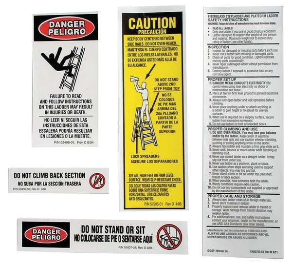 AL Stepladder Safety and Instr. Labels