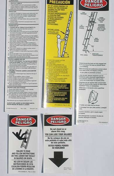 AL Ext. Ladder Safety and Instr. Labels