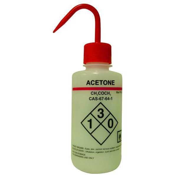 Translucent, Wash Bottle 16 oz., 6 Pack, Mouth: Narrow