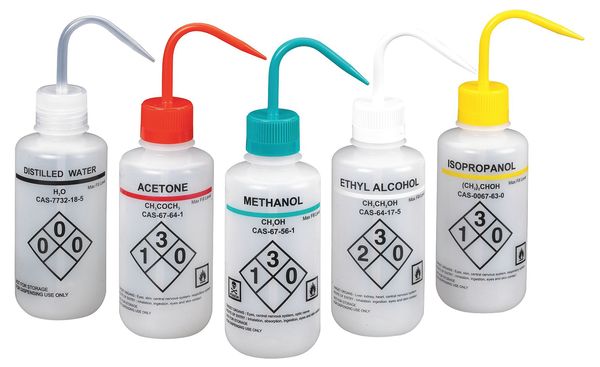 Translucent, Wash Bottle 16 oz., Assorted 5 Pack