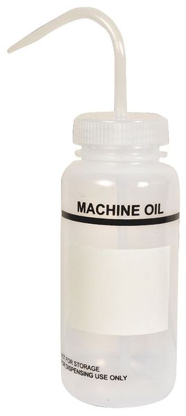 Translucent, Wash Bottle 16 oz., 6 Pack, Labware Imprinting: Machine Oil