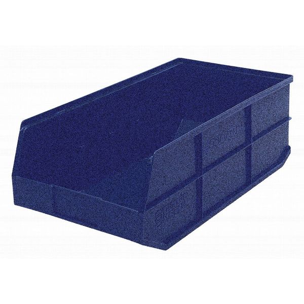 Shelf Storage Bin, Blue, Polypropylene, 20 1/2 in L x 8 1/4 in W x 7 in H, 70 lb Load Capacity