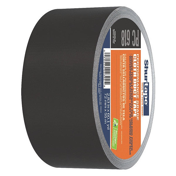 Duct Tape, 72mm x 55m, 10 mil, Black, PK16