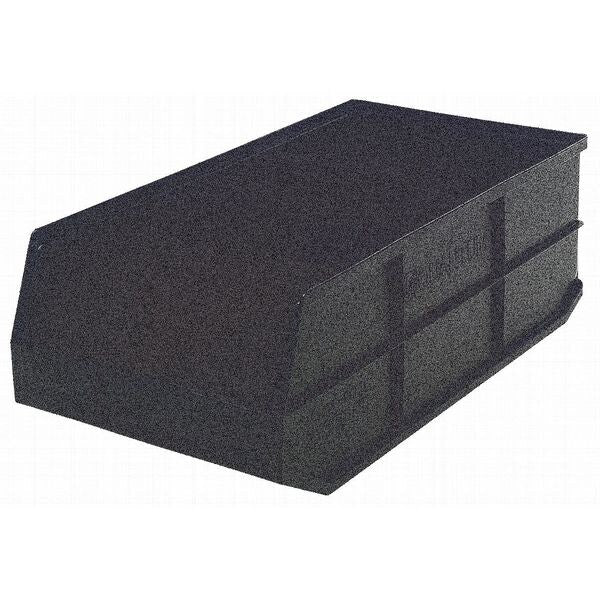 Shelf Storage Bin, Black, Polypropylene, 20 1/2 in L x 8 1/4 in W x 7 in H, 70 lb Load Capacity